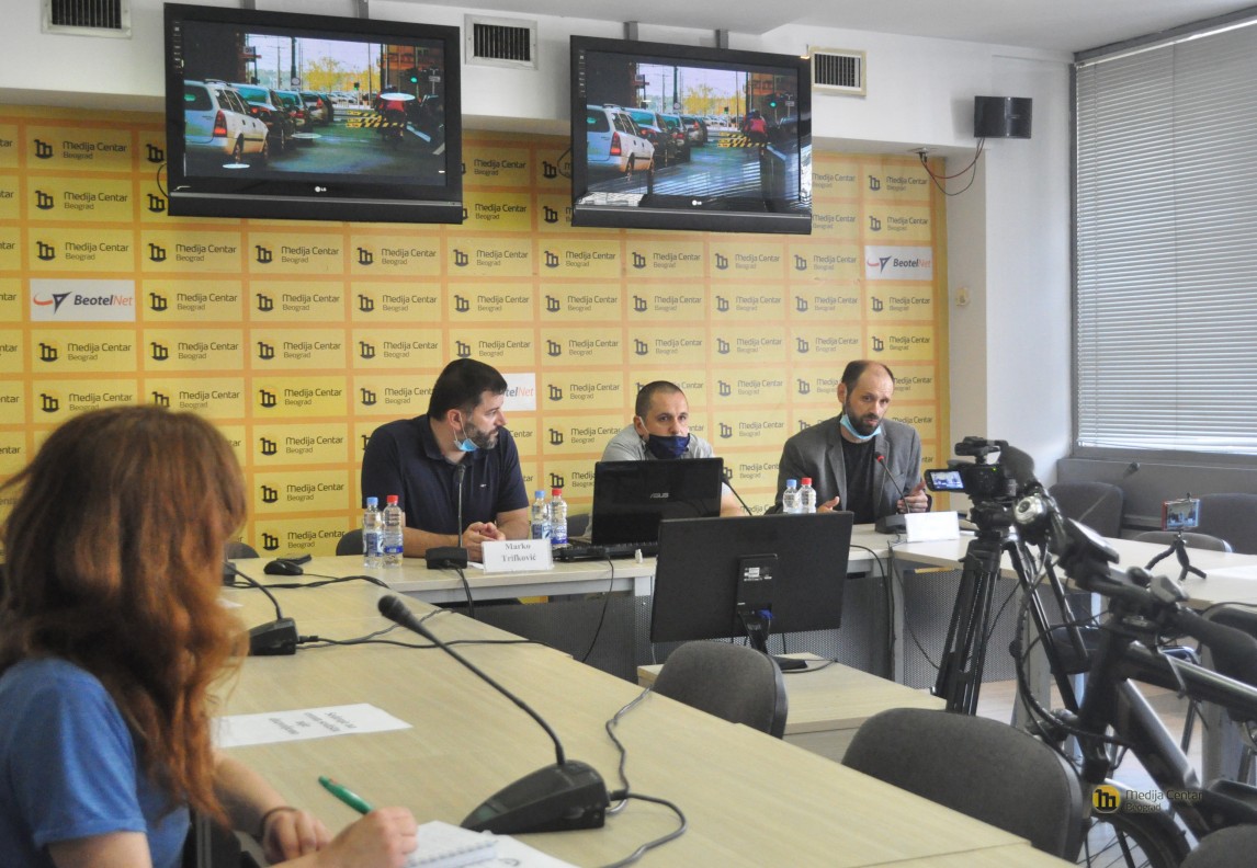 Konferencija za novinare Udruženja Ulice za bicikliste, Novosadska biciklistička inicijativa i Vozi Ulice iz Šapca